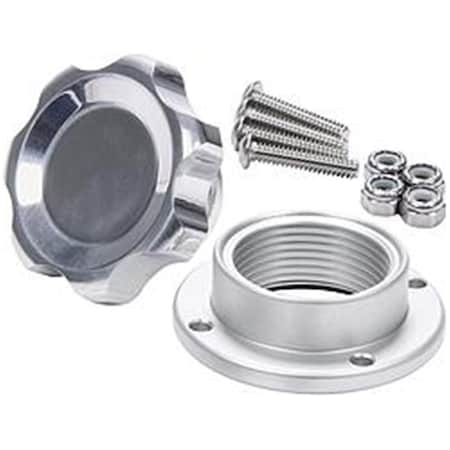 Allstar Performance Polished Filler Cap with Bolt-In Aluminum Bung; Small ALL36183