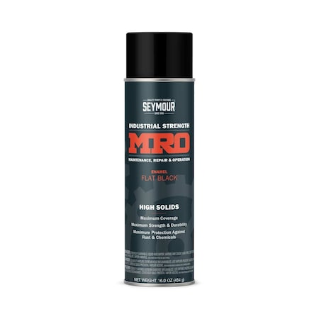 Seymour Of Sycamore MRO Industrial Spray Paint, Flat Black 620-1433