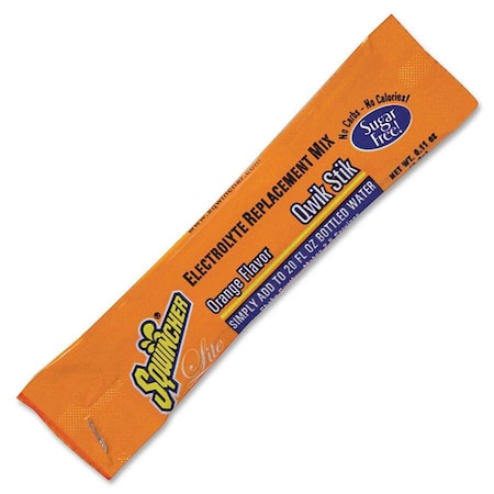Sqwincher Zero Qwik Stik Sugar Free , Orange. 0.11 oz., 500/Carton 060100-OR