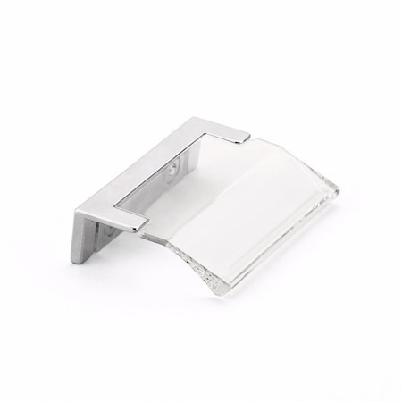 Schaub 1-1/4in Center to Center Positano Arch Clear Cabinet Edge Pull Polished Chrome Finish 323-26-CL