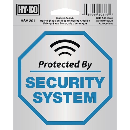 Hy-Ko 4X4'' Self Adhesive Security System Sign HSV-201