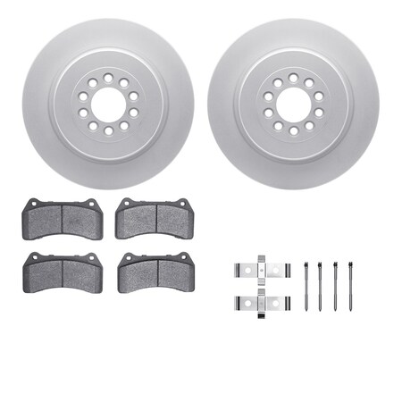 Dynamic Friction Co DFC GEOSPEC Coated Rotors with 5000 Brake Pads - Ceramic and Hardware 4512-20038