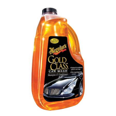 Meguiars Gold Class Car Wash Shampoo and Conditioner, 64 oz Can, Bright Yellow, Liquid G7164