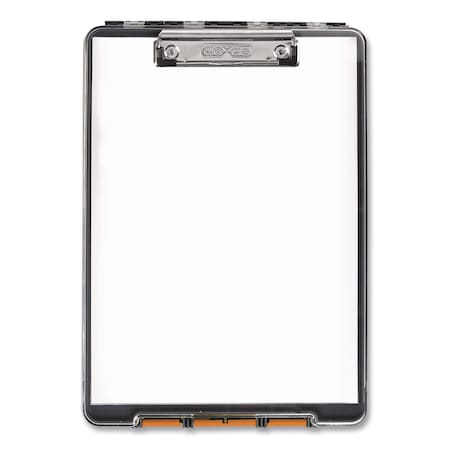 Dexas ClearView Clipcase Storage Clipboard, 0.35" Clip Capacity, Holds 8.87 x 12.25 Sheets, Gray/Orange 5717-804