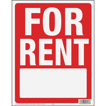 Hy-Ko 14x18'' for Rent Sign With Frame SIY-213