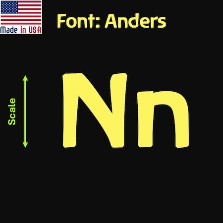 Aacc Self-Adhesive Vinyl Letter: n, Scale: 15 cm. Color: Yellow Font: Anders by, 12PK AACC-Anders-ln-Yellow-M15x12