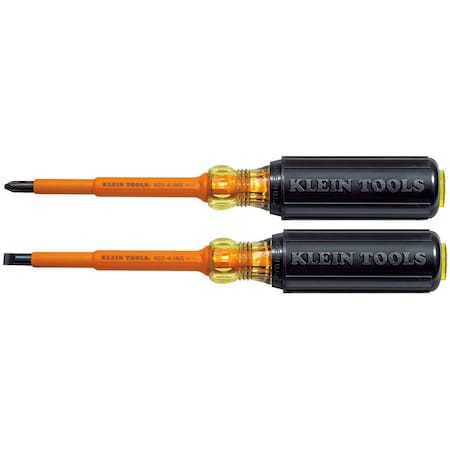 Klein Tools ESD Safe Insulated Screwdriver Set, Slotted/Phillips Tip, 1000V insulated, 2-Piece 33532-INS
