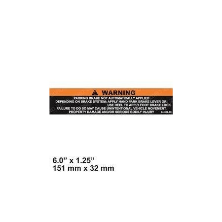 Taylor-Dunn REPLACEMENT DECAL-BRAKE WARNING 94-309-00