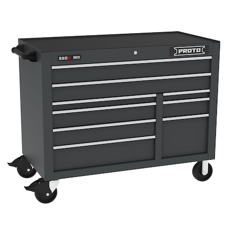 Proto 550 Series Rolling Tool Cabinet, 9 Drawer, Dual Black, 50 in W x 25-1/4 in D x 41 in H J555041B-9DB