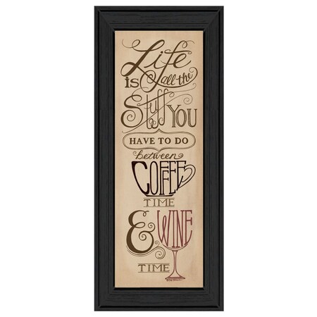 Homeroots Coffee and Wine Time Black Framed Print Wall Art 407349