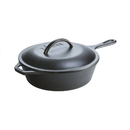 Lodge 10.25 Inch / 3.2 Quart Cast Iron Covered Deep Skillet L8CF3