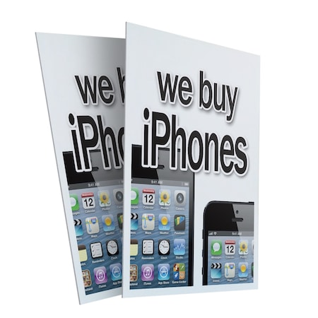 Signmission We Buy Iphones, Plastic Signs Only 24 Inch x 36 Inch, Corrugated Plastic, 2PK CSB-2436-2PACK-We Buy Iphones