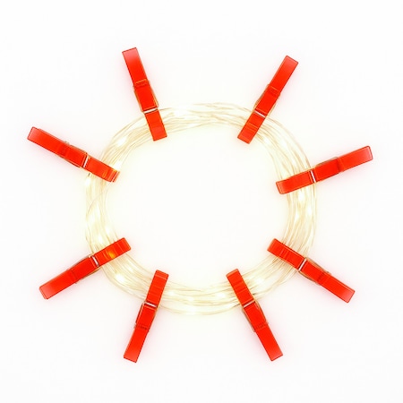 Elegani 36 LED Red Photo Clip String Light with Green Lights - 13FT Decorative Holiday Card Display PH-600177_1