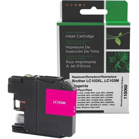 Cig Clover Imaging Non-OEM New High Yield Magenta Ink Cartridge for Brother LC103XL 118068