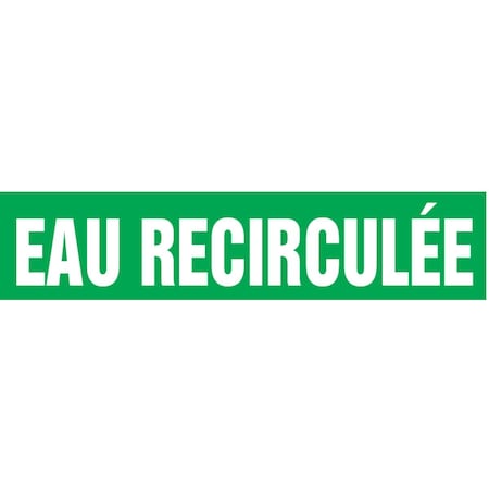 Accuform FRENCH PIPE MARKER EAU RECIRCULE CRPK771STC