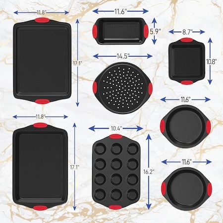 Nutrichef 8-Piece Steel Non-Stick Bakeware Set NCSBS8S
