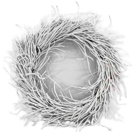 Homeroots 28" White Willow Dried Wreath 526882