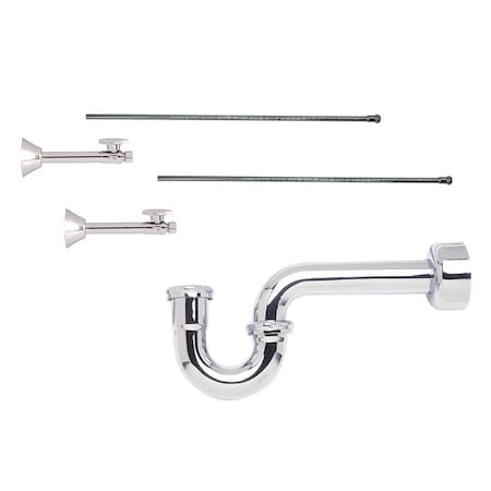 Mountain Plumbing Lavatory Kit - Brass Oval Handle 1/4 Turn Valve, 1-1/2" P-Trap in Brushed Nickel MT4423-NL/BRN