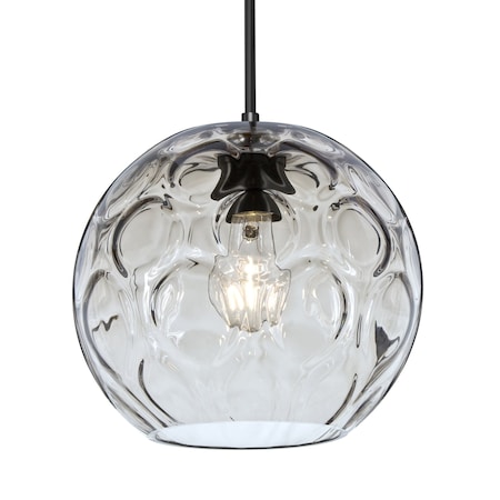 Besa Lighting Besa Bombay Pendant, Clear, Black Finish, 1x 60W MAX E26 Base 1JT-BOMYCL-BK
