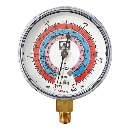 Jb Industries Low Side Gauge, Brass, Non-Illuminated M2-863