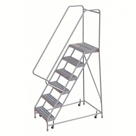 Tri-Arc 7.7 ft H Aluminum Rolling Ladder, 6 Steps, 350 lb Load Capacity WLAR106164