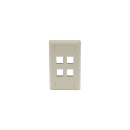 Hubbell Premise Wiring Hubbell 4 Sockets Faceplate - 4 x Socket(s) - 1-gang - Electric Ivory IFP14EI