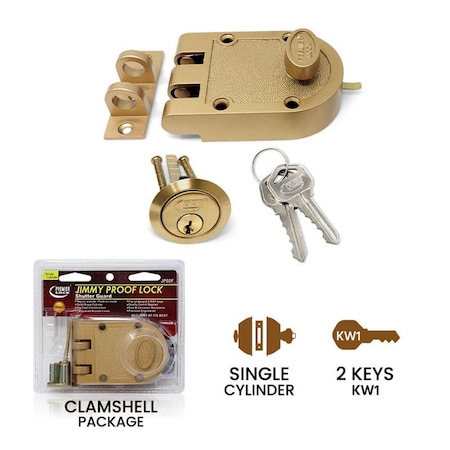 Homecare Products Jimmy Proof Deadbolt Lock - Die Cast in Bronze Lacquer Finish- 2 KW1 keys - Flat Strike HO3993525