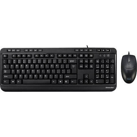 Adesso Innovation ADESSO ANTIMICROBIAL MULTIMEDIA DESKTOP KEYBOARD AND OPTICAL MOUSE COMBO PACK AKB-132CB