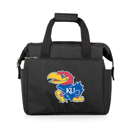 Picnic Time Family Of Brands NCAA Kansas Jayhawks On The Go Lunch Bag Cooler - Soft Cooler Lunch Box, Black 510-00-179-244-0
