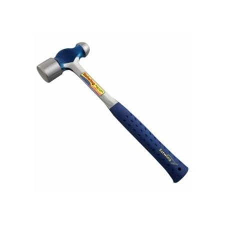 Estwing Ball Pein Hammer, Straight Blue Shock Reduction Grip Handle, 14.25 in Overall L, 32 oz Steel Head 268-E3-32BP