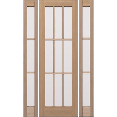Doornmore G109, 61.25" x 98" ( 32" Door + 2x12" Side) Left Hand, Mahogany SDL 9 Lite Exterior Door G109-SW-3296-G103-SL_1-2_LI