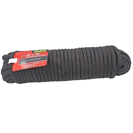 Baron Rope, 3/8 in Dia, 100 ft L, 133 lb Working Load, Polypropylene, Black 52218