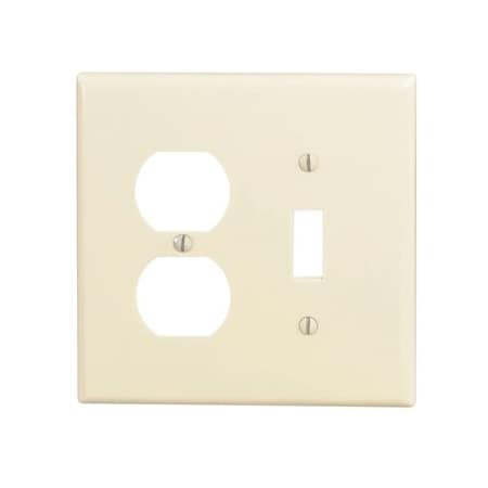 Leviton Combination Wallplate, Midway Size, Gang 2, Ivory 80505-I