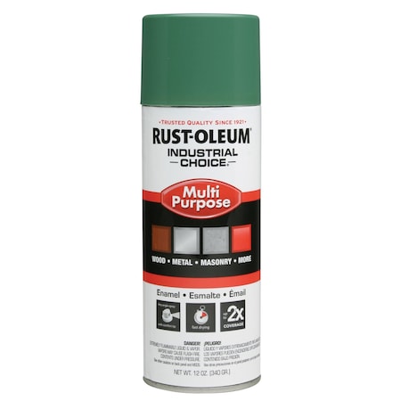 Rust-Oleum Spray Paint, Machine Green, Gloss, Solvent, 12 oz 202211
