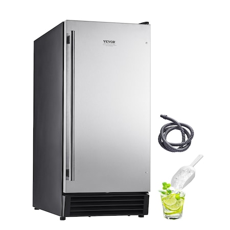 Vevor Undercounter Built-in Ice Maker Machine 50 Lbs/Day w/ Drain Pump Reversible Door IMD50BI