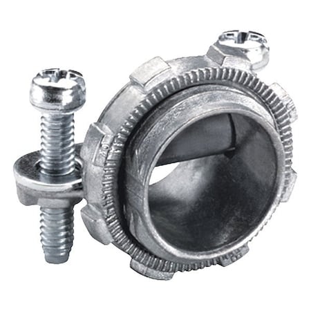 Bridgeport Screw Strap Connector Connector, 3/8 in, Screw, Die Cast Zinc, Ball Burnished; Mirror Smooth 650-DC2