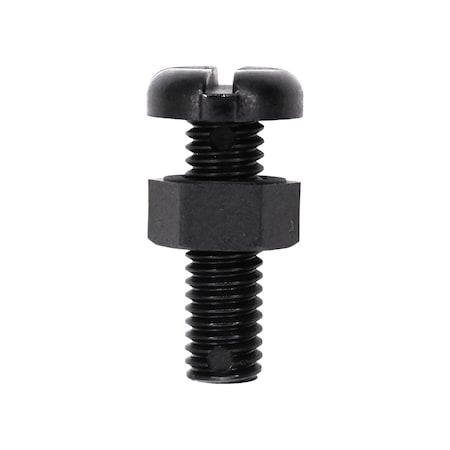 Auveco M6-1.0 x 20mm Black Nylon License Plate Screw And Nut, 50PK 15413