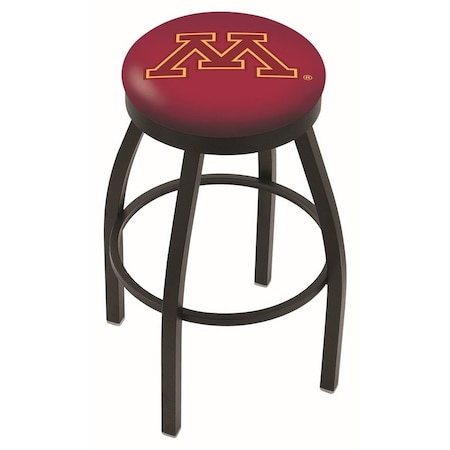 Holland Bar Stool Co 25" Blk Wrinkle Minnesota Swivel Bar Stool, Accent Ring L8B2B25MinnUn