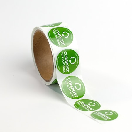 Elevate Packaging 1.5 in. Compostable Container Stickers, 250PK LC1019