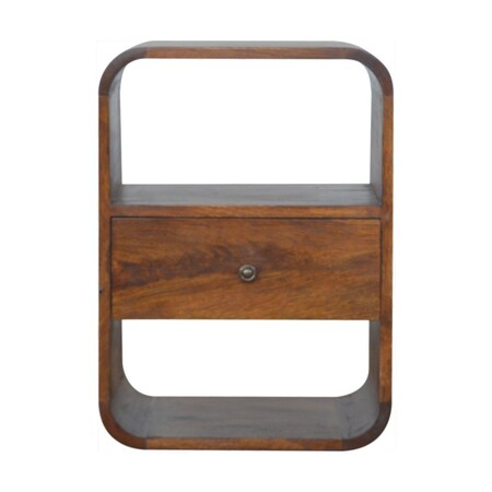 Homeroots 22" Brown Solid Wood One Drawer Nightstand 651484