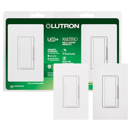 Lutron Lutron Maestro White 150 W 3-Way Dimmer Switch 1 pk MACL-153MLRHW-W