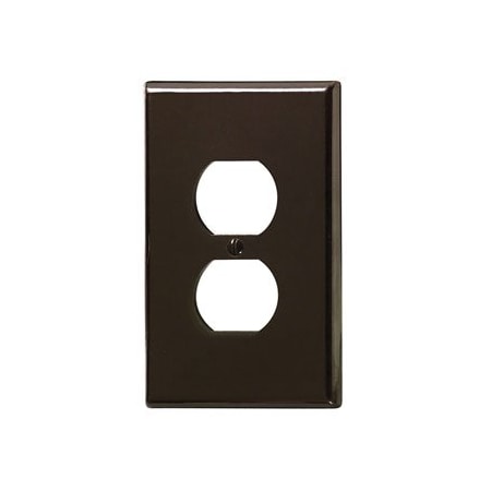 Leviton Receptacle Wallplate, Oversized, Gang 1, Brown 85103