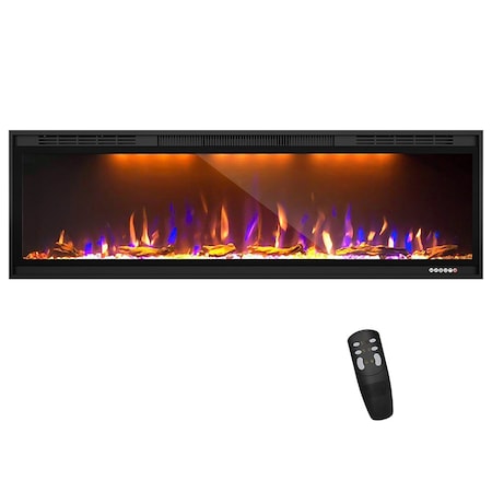 Edendirect 86. 42in. 5120BTU Wall Mount Electric Fireplace, 750W/1500W, Heat 400 sq. ft, Blower Heat, Remote ZR-BI84