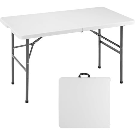 Yssoa 4 FT Portable Folding Table, Heavy Duty Table with Handles, Easy to Clean and Space Saving De 3A88FNTABLFOLD4WHT