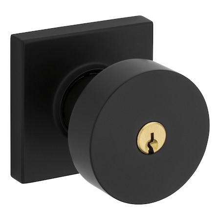 Baldwin Baldwin 5250 Contemporary Knob with Square Rose Emergency Egress Keyed Entry Satin Black Finish 5250190ENTR