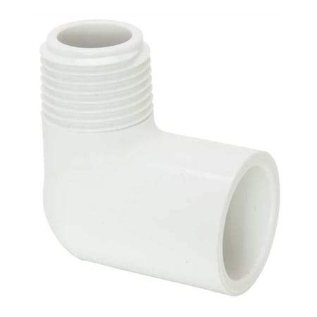 Streamline 3/4 in. PVC Schedule 40 90-Degree MIPT x Slip Street Elbow White 410-007HC