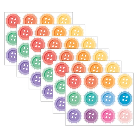 Carson Dellosa Crafty and Cool Buttons Cutouts, 36-Piece Set, 6PK 120659