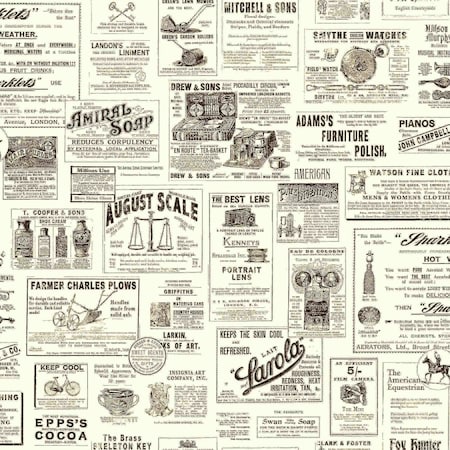 Chesapeake Adamstown Black Newspaper Wallpaper 3115-64272