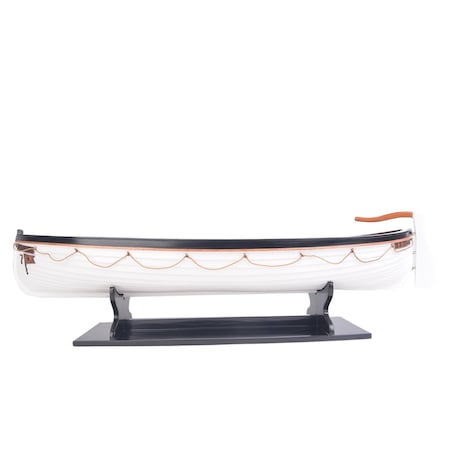 Homeroots 6" Brown and White Solid Wood Hand Painted RMS Titanic Lifeboat No.7 Model Boat 401896