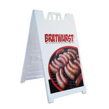 Signmission Bratwurst, A-Frame & 2 Sign Inserts, Heavy-Duty Plastic Frame SBHD-C-2436-Bratwurst